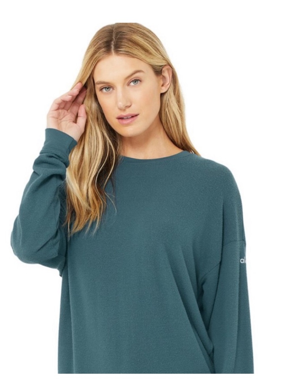 ALO Yoga Teal Relaxed Crewneck Pullover